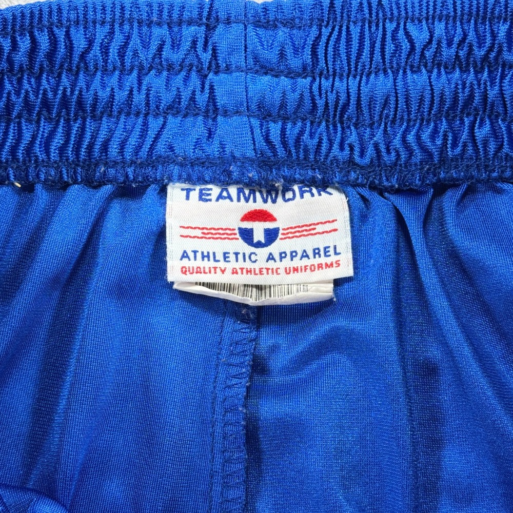 VTG TEAMWORK Athletic Apparel Basketball Dazzle Shorts Mens 28-30 Blue White USA - Picture 2 of 9